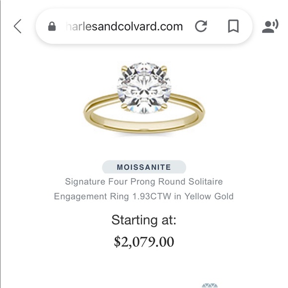 Solid 14k Gold 2ct D, VVS1 Moissanite Ring - Picture 17 of 17